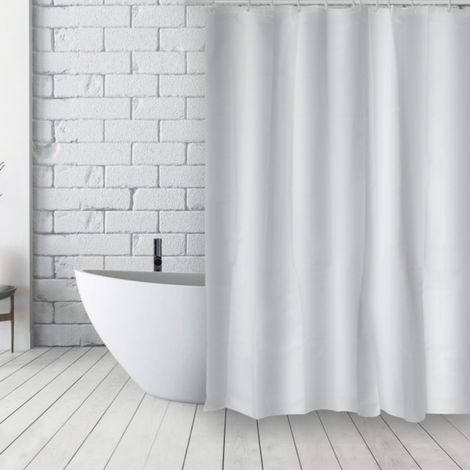 Rideau de douche Français Polyester 180x200cm MARIANNE Blanc MSV (1/4)