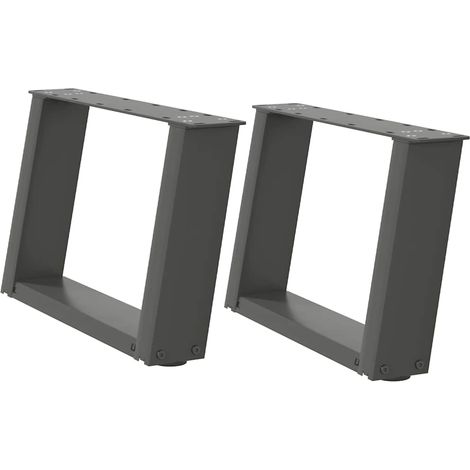 Maison Exclusive - Gambe per Tavolino da Caffè a Forma di U 2 pz Antracite 50x(30-31) cm Acciaio