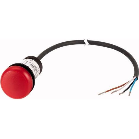 Voyant lumineux RMQ Compact rouge plat 0o/0f extrémité ouverte câble noir 3 5 m. EATON C22-L-R-24-P65