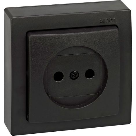 Base superficie, 2p, 16a 250v, ip20, serie simon73 loft, grafito, retractilada