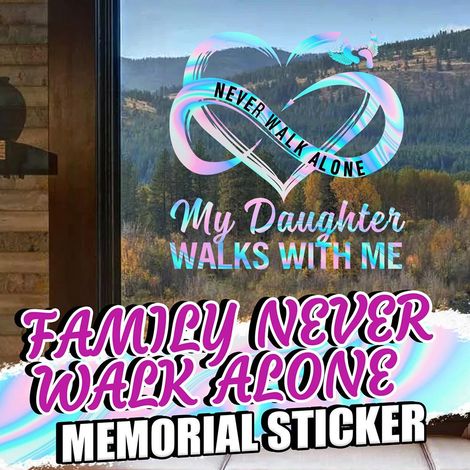 Lot de 3 autocollants « Never Walk Alone » pour la famille, pour voiture, bagages, ordinateur portable, réfrigérateur, moto, skateboard. (1/5)