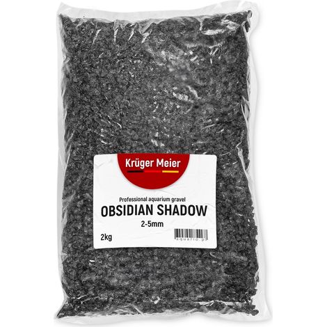Grava de obsidiana para acuario, sustrato para acuario de 2-5 mm, 2 kg. (1/5)