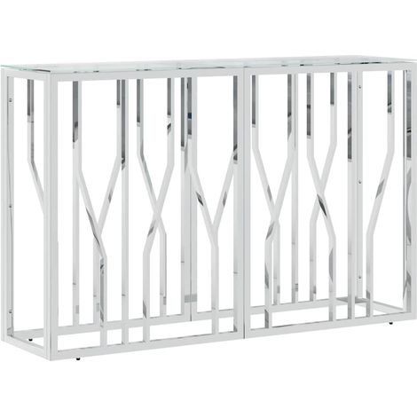 Maison Exclusive - Table console 110x30x70 cm acier inoxydable et verre (1/5)