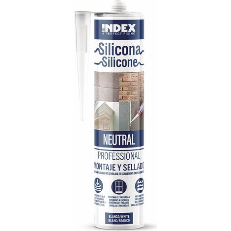 Silicone neutro professionale per materiali lisci e porosi 280 ml (Trasparente) - Confezione da 12 (1/2)