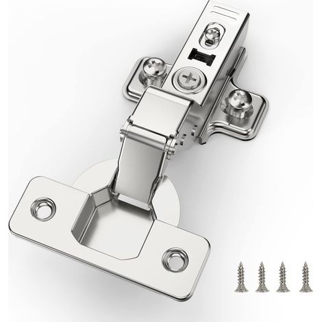 2 pièces Rentrant Charnière Porte Placard, angle d'ouverture 110 ° avec ressort hydraulique Charnières d'armoire de cuisine à fermeture douce parfaite, distance du trou 45 mm (1/5)