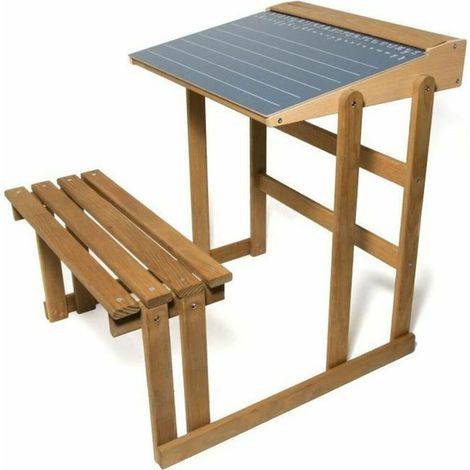 JEUJURA Scrivania da Scuola in Legno - Color Noce Altezza 60 cm (1/3)