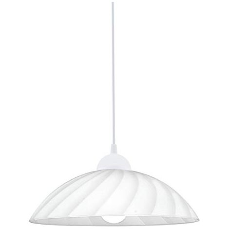 Sospensione Contemporanea Vetro Policarbonato Bianco Vetro 1 Luce E27 (1/4)