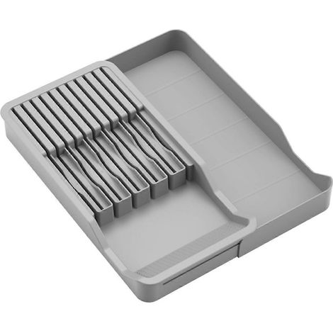 Porte-couteaux, bloc à couteaux pour tiroir avec plateau à couverts extensible (1/4)