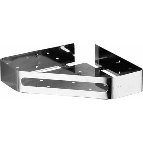 Étagère murale en losange noir pour salle de bain – structure d’angle renforcée, design monocouche, lot de 2 unités (1/3)