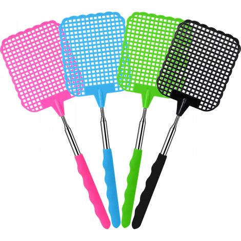 Tapettes à Mouches ExtensibleTapetteà Mouche ColoréTapetteà Main pour Les MouchesLes moustiques et Les Insectes 4 pièces (1/5)