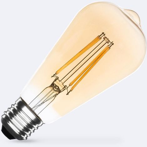 Lampadina Filamento LED E27 8W 750 lm Regolabile ST64 Gold No Flicker 2700K Bianco Caldo