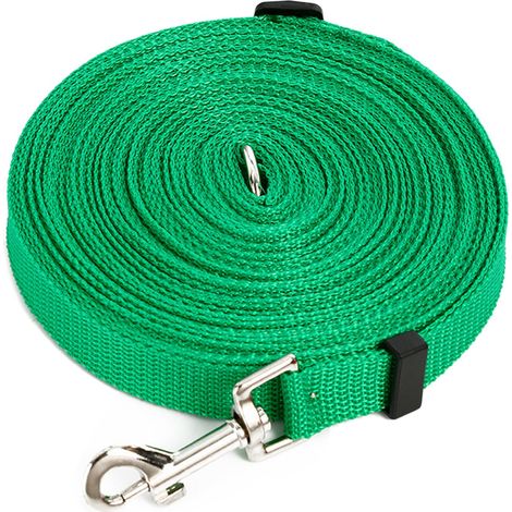 10 m (32,8 Fuß) verstellbare und tragbare lange Hundeleine, ideal zum Training großer Hunde beim Wandern, Campen und Schwimmen (Grün). (1/5)
