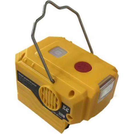220V Wechselstromwandler mit integrierter LED-Beleuchtung für Camping und Werkzeuge, kompatibel mit DeWalt 18V Li-Ionen-Akkus. (1/5)