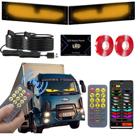 Yeux de diable LED pour camion, designs personnalisables, connectivité Bluetooth, grande taille (1/5)