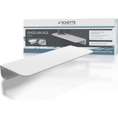 SCHÜTTE 10500 - Mensola per doccia autoadesiva, senza foratura, colore: bianco, da incollare, 350 x 50 x 125 mm (1/10)