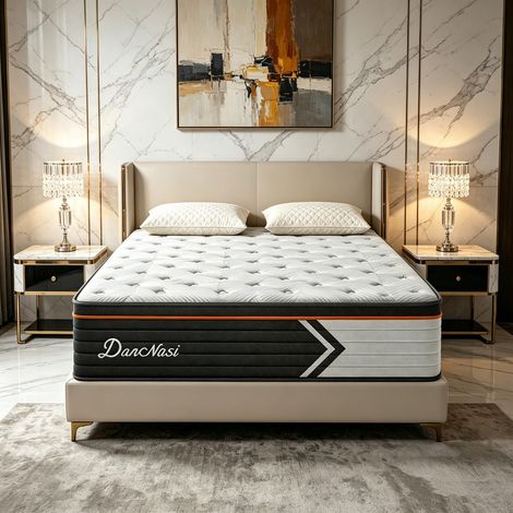 Matelas 90x190 Épaisseur 26 cm Certifié Oeko-TEX, Moyenne Ferme H3 Matelas 1 Personne Hybride à Ressorts Ensachés Indépendant en Mousse à Mémoire de Forme