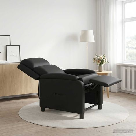 vidaXL Fauteuil de massage inclinable Noir Simili cuir (1/5)