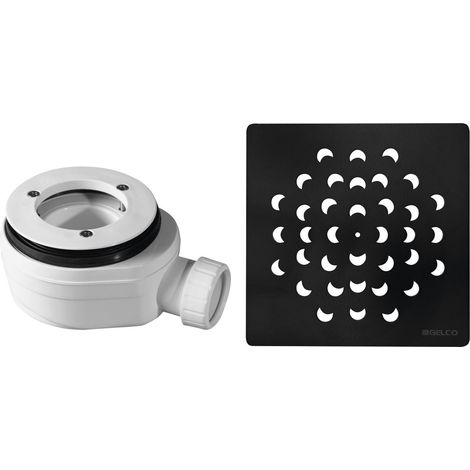 Bonde de receveur de douche, dia. 90 mm, DN40, couvercle noir (1/3)