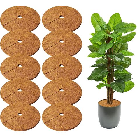 de noix coco paillis anneau tapis pouces naturel arbre Protection disque plante couverture 10PCS 11.8 fibre (1/5)