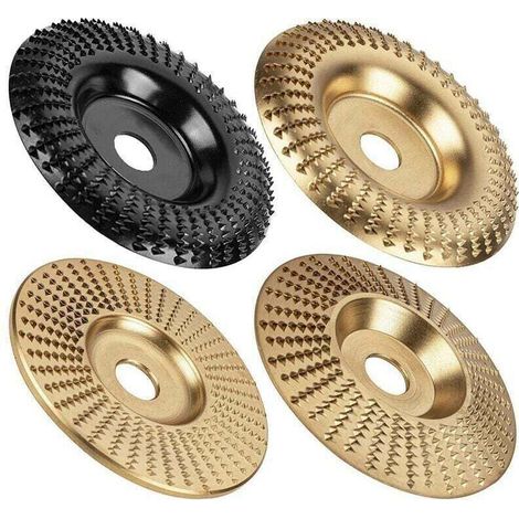 SABIR Ensemble de Disques de Sculpture sur Bois pour Meuleuse D'Angle 4 PièCe SéRie, Disque de Sculpture sur Bois pour Accessoires de Meuleuse D'Angle, Outils de FaçOnnage Du Bois, (1/4)