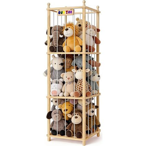 Rangement Peluche de Enfant, Range Peluche en Bois Gain de Place, 135 40 40CM Rangement Jouet Enfant pour Salle de Jeux, Chambre d'enfant, Chambre à Coucher, Salon (1/5)