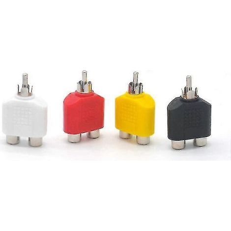4 adaptateurs RCA mâle vers double femelle en Y (1/3)