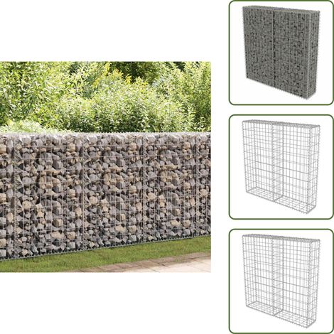 Gaviones galvanizados - vidaXL Muro de gaviones con cubiertas acero galvanizado 100x20x100 cm - Muros de protección