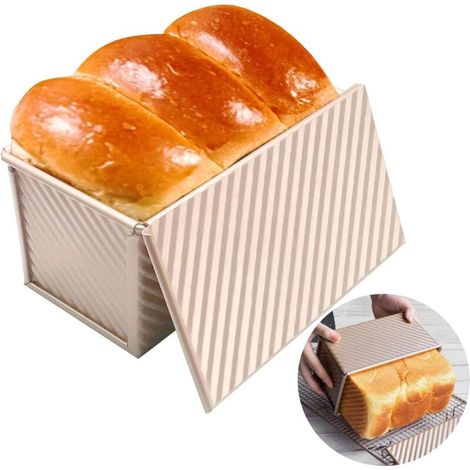 Moule à Pain avec Couvercle Moule à Toast Gâteau Grillé Rectangulaire de Pain Cuisson Pâtissière Moules Boîte à Pain Sandwich (1/5)
