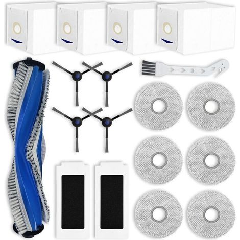 Ricambi compatibili con ECOVACS DEEBOT T30 PRO OMNI / T30 OMNI Accessori: 1 spazzola principale, 4 spazzole laterali, 2 filtri, 6 panni per la pulizia, 4 sacchetti (Non compatibile con T30S) (1/4)