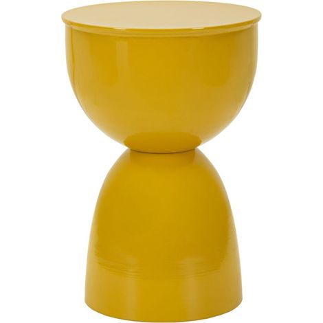 Tavolino d'appoggio Yao in metallo senape Ø 31x46 cm (1/5)