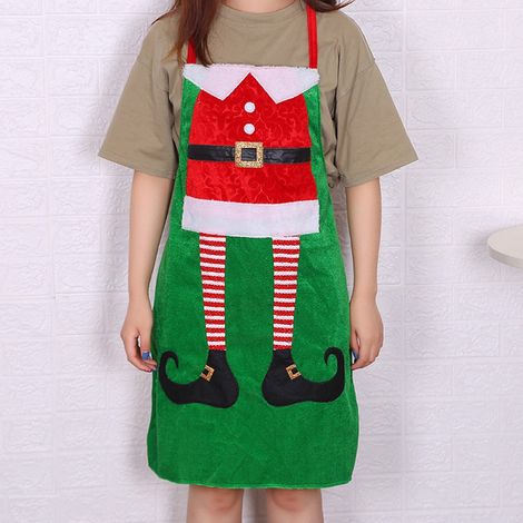 Tablier De Noël - Tablier Cuisine Polyester 50 X 77 Cm Avec Bretelle Réglable Et Ceinture Ajustable - Pour Cuisiner Pâtisser Faire Des Barbecues Et Le Ménage - 1 Pièce