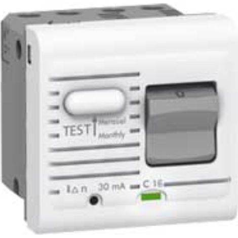 Legrand – Disjoncteur différentiel 230V 16A 30mA Type-A – 2 modules blanc – Protection additionnelle contre les contacts directs – Installation en saillie ou encastré