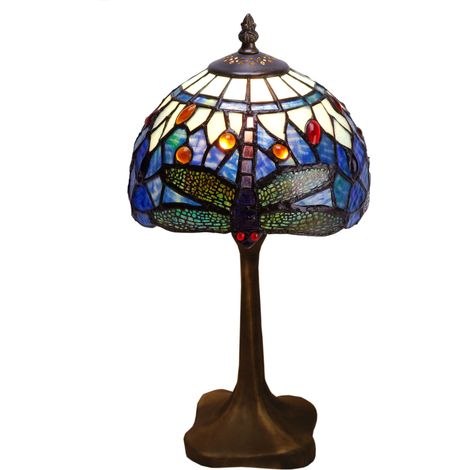 Lampe de Table Tiffany avec base profilée Série Belle Epoque D-20cm