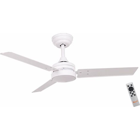 VENTILATORE DA SOFFITTO 3 PALE Ø106CM C/LUCE REGOLABILE BIANCO