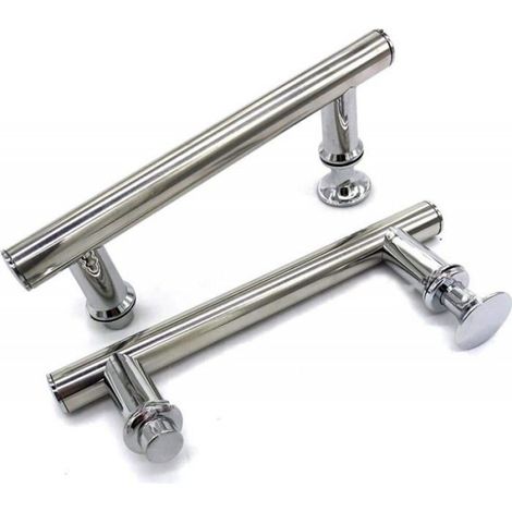 Poignée De Porte De Douche - 145 Mm - Pour Verre Trempé 6 À 12 Mm - Trou À Trou - 2 Pièces (1/4)