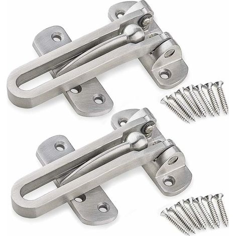 Lot de 2 joints de porte avec pivot, chaîne de sécurité, verrou de porte et de fenêtre pour prévenir les cambriolages