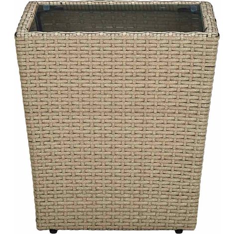 Maison Exclusive - Beistelltisch Beige 41,5x41,5x44 cm Poly Ratta (1/5)