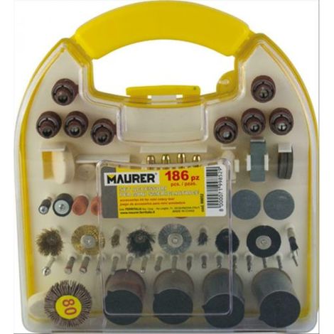 KIT ACCESSORI MAURER PER SMERIGLIATRICE DREMEL MINI CONFEZIONE 186 PZ (35091) (1/2)