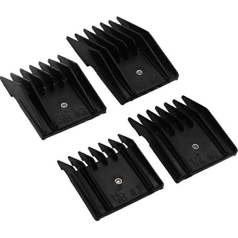 Ensemble de 4 sabots de coupe professionnels pour tondeuse à cheveux style A5, compatibles avec le modèle classique noir. (1/5)