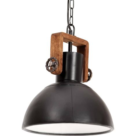 Lampe suspendue industrielle 25 W Noir Rond 30 cm E27 CFW27329 (1/5)