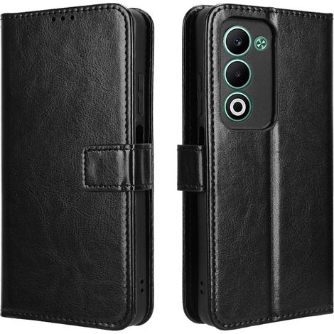 Funda tipo libro para Oppo A5 5G / A5m, Crazy Horse Wallet, negra (1/5)