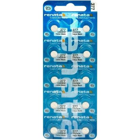 Renata 377 Pile Bouton Argenté 1,55V 24-28mAh