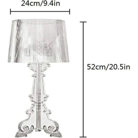 Vtizikl Lampe de Table - Petite Lampe de Salon Design - Bour Transparent - Acrylique, Plastique