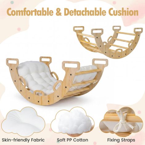Pour jouer, grimper et se balancer, arche Montessori en bois avec coussin amovible pour chambre d'enfant (1/5)