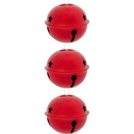 Set di 3 campane in metallo d.8cm rosso - Feeric lights & christmas