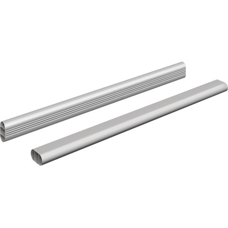 Tige de placard 2 pcs Argenté 764 x 15 x 29 mm