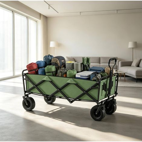 Klappbarer Gartenwagen 130 L mit Rädern, Bremsen und verstellbarem Griff OKMYHOME (1/5)