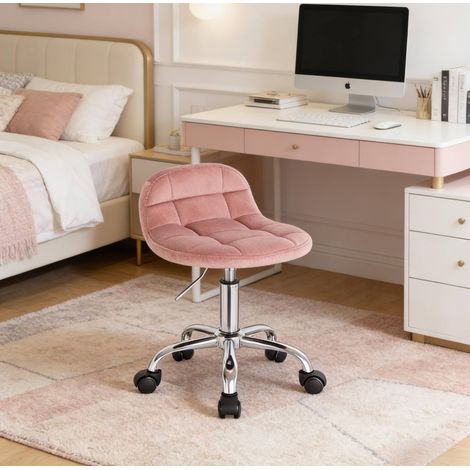 MEUBLIV silla de oficina rosa con ruedas, giratoria y regulable en altura (1/5)