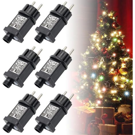 LED-Transformator, 6 x LED-Fassungen, 220-V-Transformator, Netzteil für Beleuchtung, 31 V DC 6 W, IP44, 8 Modi mit Speicherfunktion und Timer für Dekorationszwecke
