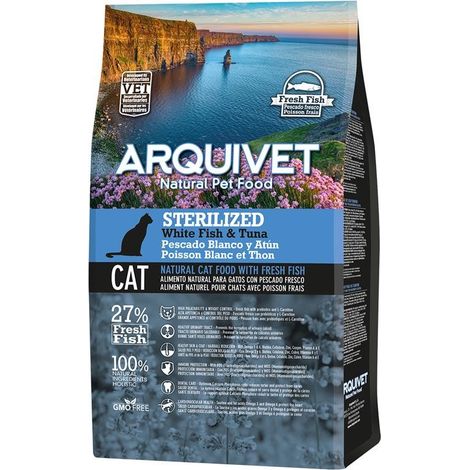 Cibo secco Arquivet per gatti sterilizzati con pesce bianco e tonno, 1,5 kg